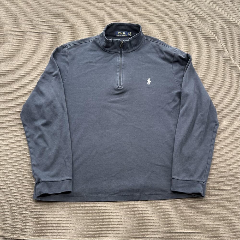 Polo Ralph Lauren Pullover Mens‎ XL 1/4 Zip Mock Neck Long Sleeve Pima Cotton
